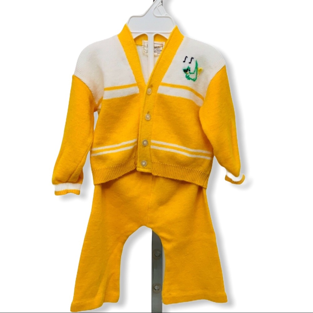 Vintage Yellow Infant Matched Set 🐈🐾